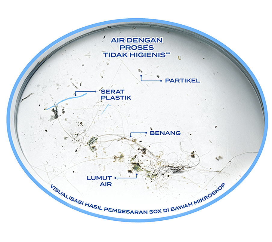 Visualisasi hasil pembesaran 50x di bawah mikroskop