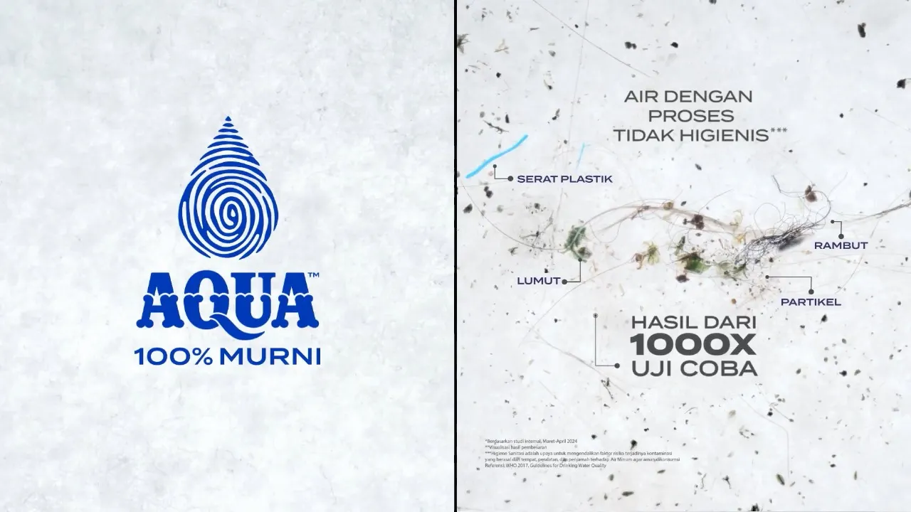 perbandingan AQUA Galon dan air tidak higienis di mikroskop