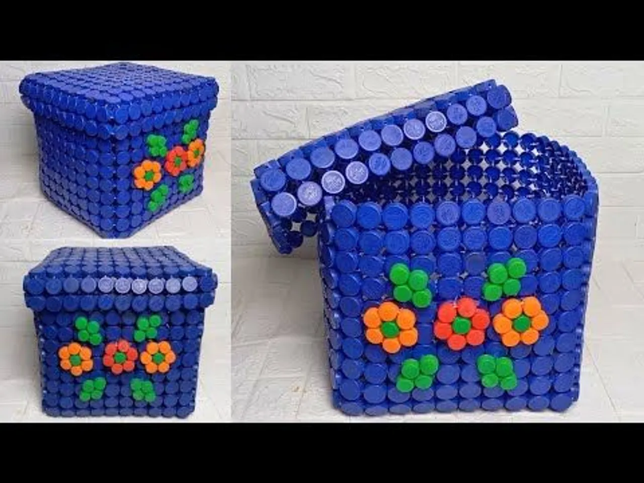 Keranjang dari Tutup Botol Plastik Bekas