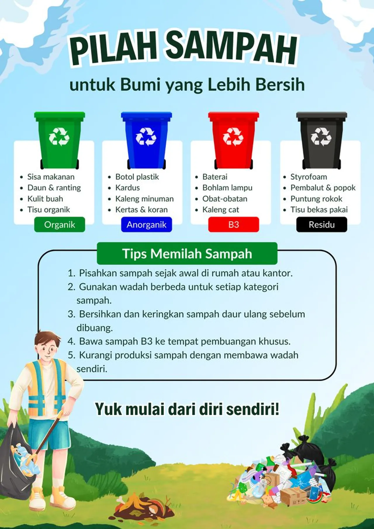 Poster Memilah Sampah Plastik